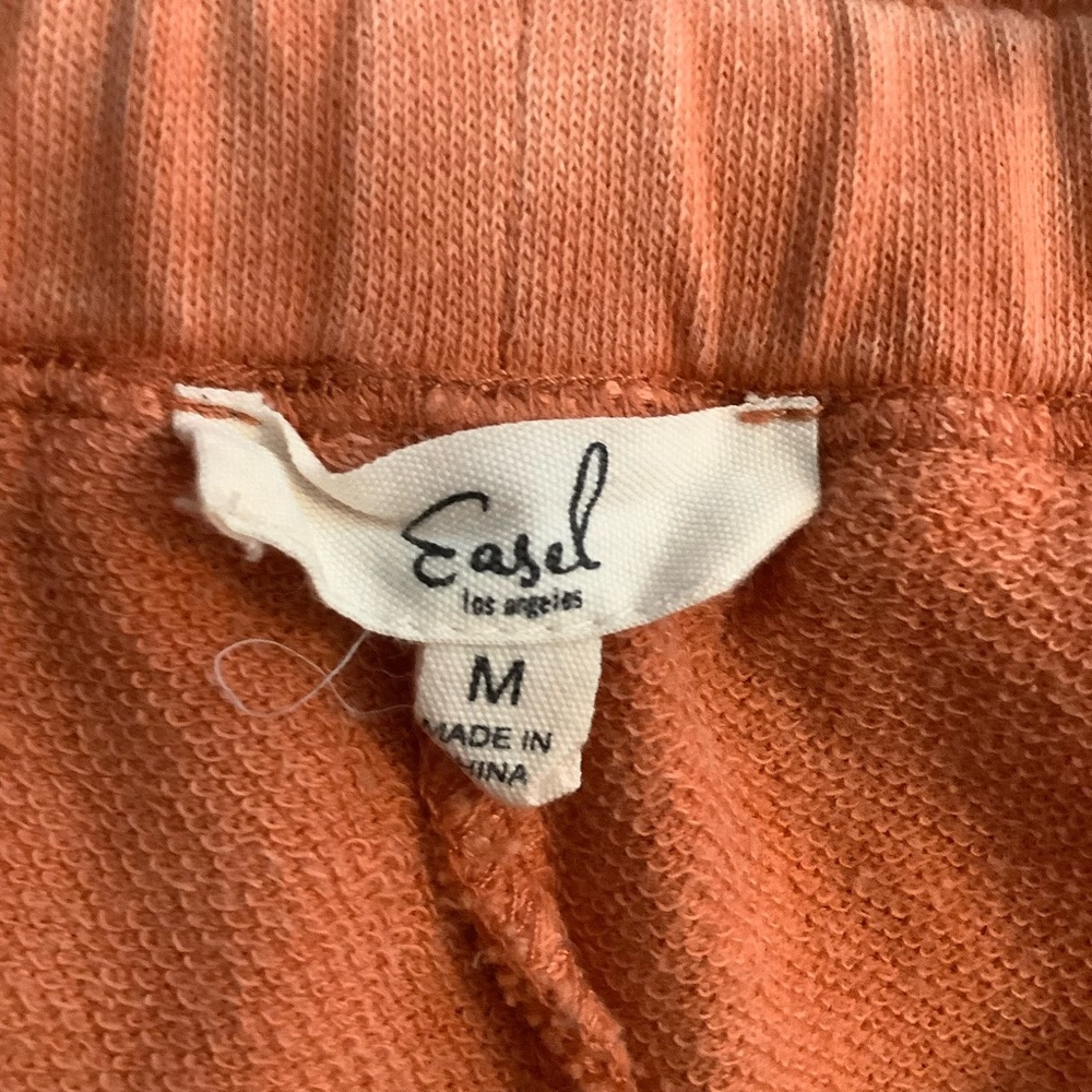 Easel Terracotta  Wide Leg Cotton Pants, M - Picture 2 of 5